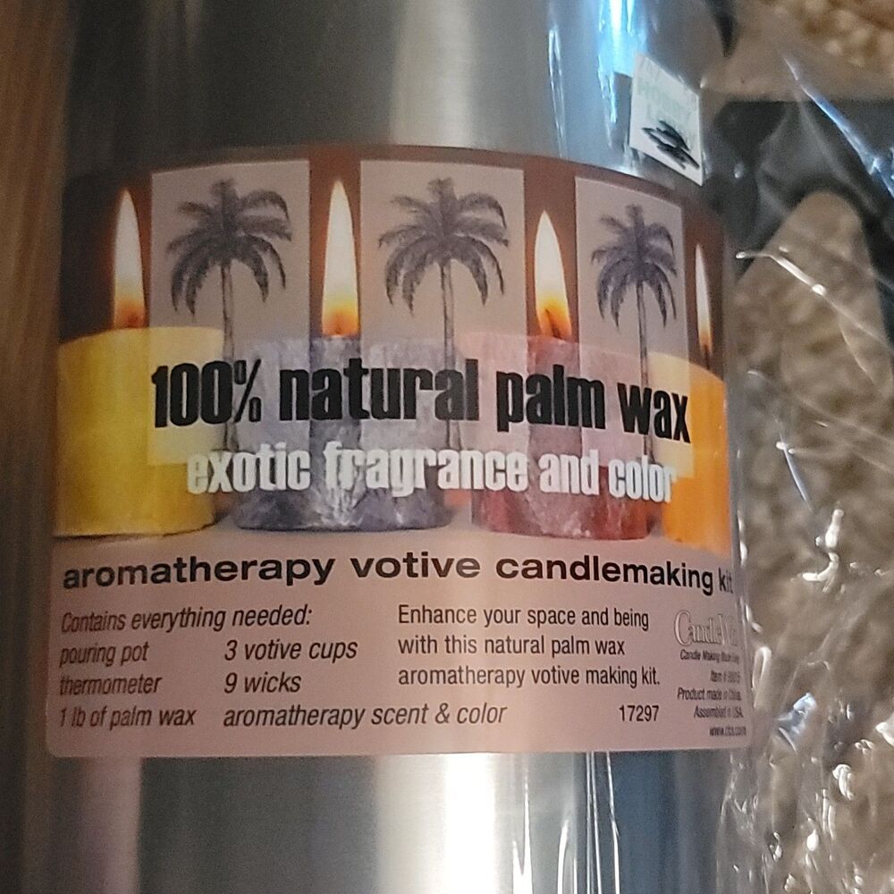 Aromatherapy Votive CANDLE MAKING KIT 100% Natural Palm Wax Exotic Color & Scent - Picture 3 of 8